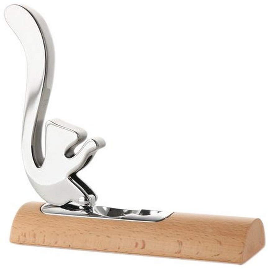 Alessi Officina SCOIATTOLO Nutcracker, L 12cm, B 7cm, H 24cm, Edelstahl 18/10 glnzend poliert und Holz