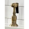 Kingston Brass KS1273PXBS Kitchen Bridge Faucet with Side Sprayer, Antique Brass view 3