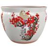 Red Lantern 14" Cherry Blossom Porcelain Fishbowl Planter view 1