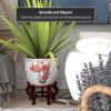 Red Lantern 14" Cherry Blossom Porcelain Fishbowl Planter view 3