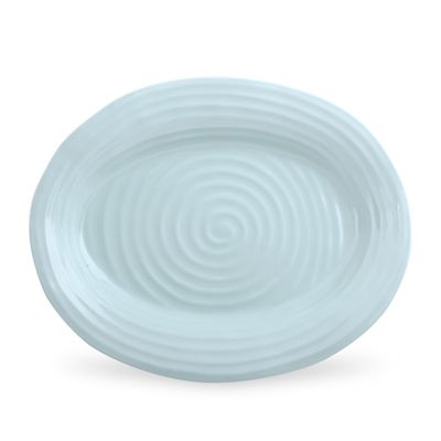 Portmeirion Sophie Conran Celadon Oval Platter  14.5 x 12 Inches Fine Porcelain Serving Dish, Dishwasher, Microwave, Freezer & Oven Safe  Dinnerware & Gift Presentation Tray