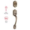 Kwikset Belleview Front Door Lock Handle and Deadbolt Set, Entry Handleset Exterior with Interior Door Knob, Antique Brass, Pick Resistant SmartKey Rekey Deadbolt Security view 2
