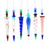 12 Pieces - Glass Icicle Christmas Ornaments - Tree Decoration - Multi Color - Decorative Hanging Ornaments for Christmas Tree, Window or Chandlier view 1