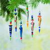 12 Pieces - Glass Icicle Christmas Ornaments - Tree Decoration - Multi Color - Decorative Hanging Ornaments for Christmas Tree, Window or Chandlier view 2