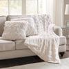 Comfort Spaces Ruched Faux Fur Plush 3 Piece Throw Blanket Set Ultra Soft Fluffy with 2 Square Pillow Covers, 50"x60", Ivory view 2