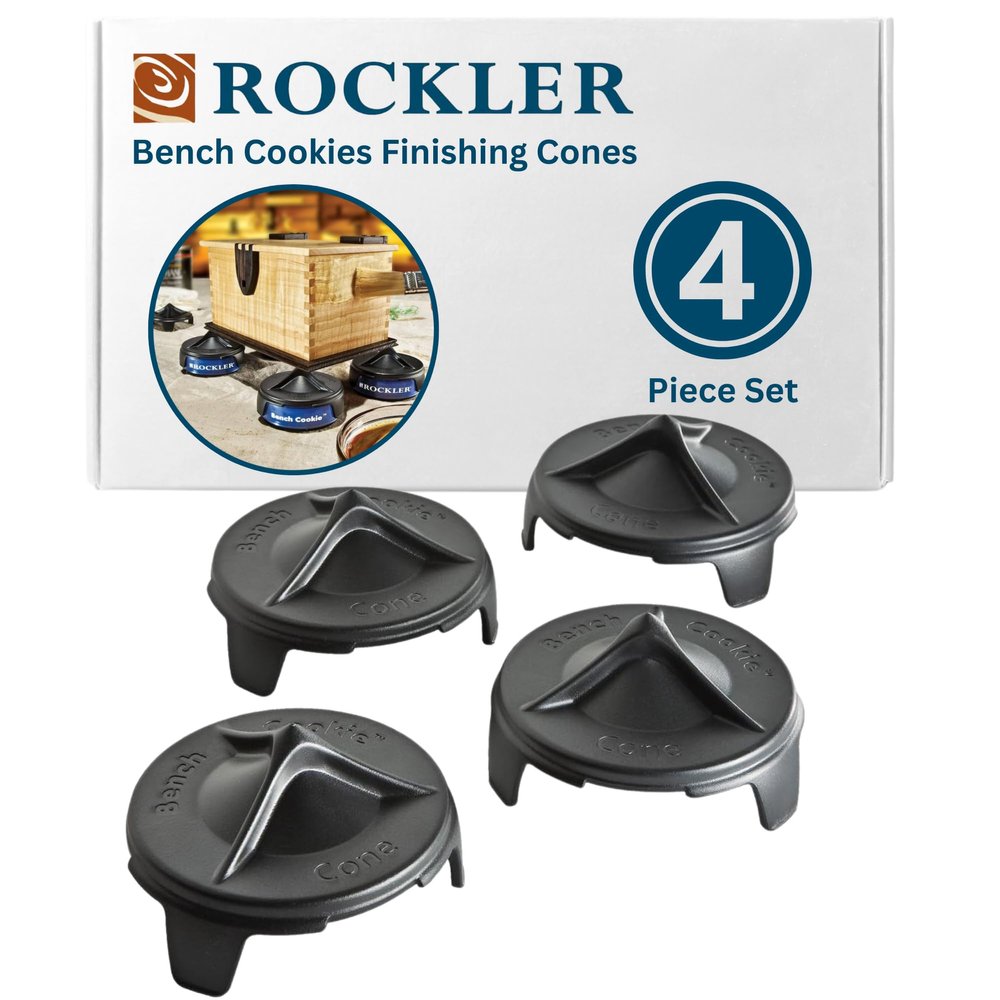 Rockler Bench Cookies Finishing Cones (4-Pack)  Fits Snugly Over Work Grippers for a Fail-Safe Project Finishing System - Cones Nest for Easy Storage - Router Accessories