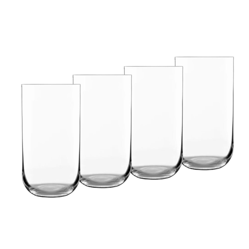Luigi Bormioli Sublime Highball Glasses Set of 4-20 oz Tall Drinking Glasses for Water Juice or Cocktails - Lead-Free Crystal Glassware with Reinforced Rims & Minimalist Design, Made in Italy