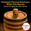 Red Head Barrels - 2 L Premium Distillery-Grade Oak Barrels for Aging Whiskey, Rum, and More, Ideal for Whiskey Barrel or Wine Barrel, American Charred Oak Barrel with 12-Page Cocktail Recipe Booklet view 2