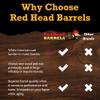Red Head Barrels - 2 L Premium Distillery-Grade Oak Barrels for Aging Whiskey, Rum, and More, Ideal for Whiskey Barrel or Wine Barrel, American Charred Oak Barrel with 12-Page Cocktail Recipe Booklet view 4