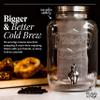 Willow & Everett Cold Brew Coffee & Iced-Tea Maker Pitcher, 1 Gal Glass Dispenser w/Metal Spigot & Mesh Filter Iced Coffee & Sun Tea Brewing System view 3