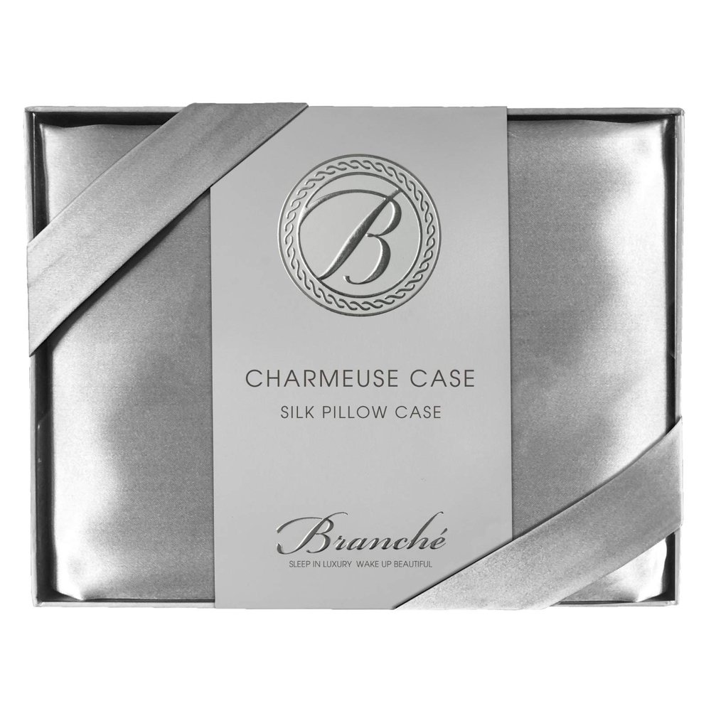 Branch Beauty Sleep Charmeuse Case | Silk Pillowcase for Healthy Skin and Hair | Boudoir - 12" x 16" / 31 x 41 cm | Silver