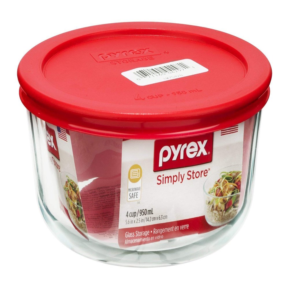 Pyrex Simply Store 4-Cup Round Glass Food Storage Dish (1075428)