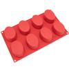 Freshware 8-Cavity Oval Silicone Mold for Soap, Cake, Bread, Cupcake, Cheesecake, Cornbread, Muffin, Brownie, and More view 1