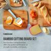 Farberware 3-Piece Kitchen Cutting Board Set, Reversible Chopping Boards for Meal Prep and Serving, Charcuterie Board Set, Wood Cutting Boards, Assorted Sizes, Bamboo view 2