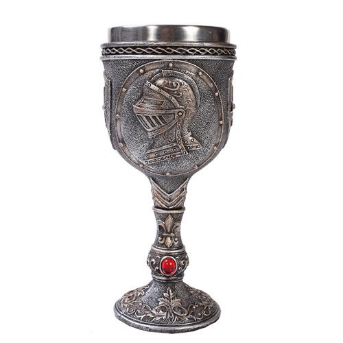 Pacific Giftware Medieval Knight Wine Goblet Made of Polyresin with Stainless Steel Rim