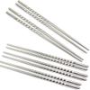 Happy Sales HSCSS4, 10 Pc Chopstick Stainless Steel Chopsticks 5 Pairs spiral view 3