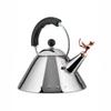 Alessi 9093REX B Tea Rex - Design Kettle with Handle and Dragon-Shaped Whistle, Stainless Steel Mirror Polished and PA, Black and Copper Metallic Finish view 2