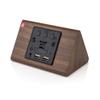 GEARONIC Digital Alarm Clock Wooden Alarm Clock Wood Modern Triangle Alarm Digital Desk Clock, Displays Time Date Temperature Calendar Wood Made Electric Clocks for Bedroom, Bedside - Brown view 3