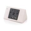 GEARONIC Digital Alarm Clock Wooden Alarm Clock Wood Modern Triangle Alarm Digital Desk Clock, Displays Time Date Temperature Calendar Wood Made Electric Clocks for Bedroom, Bedside - White view 3