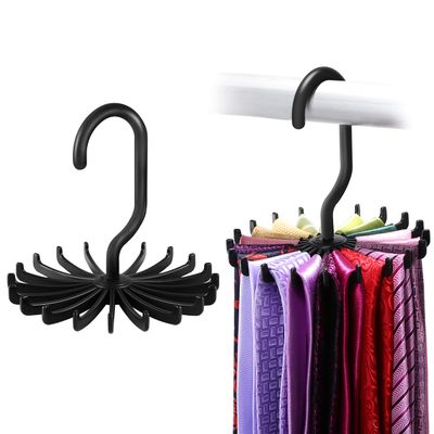 IPOW 2 Pack Updated Twirl Tie Rack Belt Hanger Holder Hook for Closet Organizer Storage