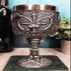 Ebros Gift Dark Occult Sabbatic Goat Baphomet Wine Goblet Drink Beverage Chalice Figurine Kitchen Hosting Decor Accessory Of Baphomets Goat of Mendes Knights Of Templar view 1