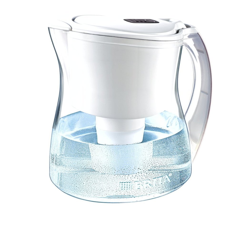 Brita Medium 8 Cup Water Filter Pitcher with 1 Standard Filter, BPA Free Marina, White