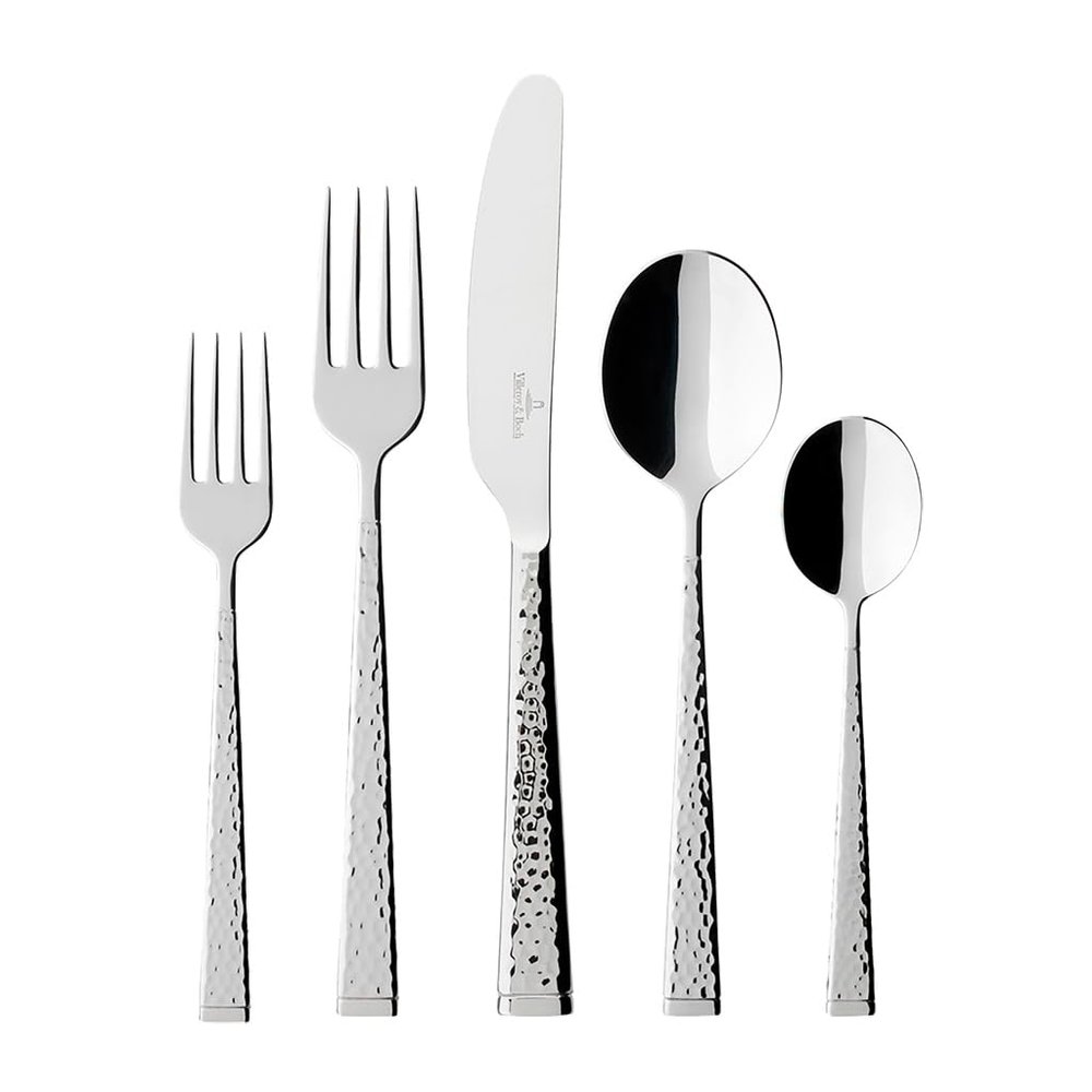 Villeroy & Boch Blacksmith 60-Piece Flatware Set, 18/10 Stainless Steel, Service for 12, Gift Boxed