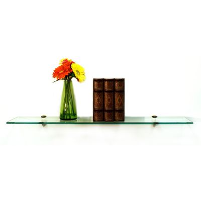 Spancraft Glass P-6x18-Chrome Peacock Glass Shelf, Chrome, 6" x 18"