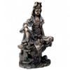 7 Inch Bronze Water and Moon Kuan Yin Buddhism Statue Figurine view 2