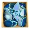 FHNP367 30 Pieces Agate Slices Stone Slab 2"-3" in Length for Wedding Name Cards Namecards Place Cards - Blue view 1