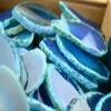 FHNP367 30 Pieces Agate Slices Stone Slab 2"-3" in Length for Wedding Name Cards Namecards Place Cards - Blue view 3