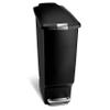 simplehuman 40 Liter / 10.6 Gallon Slim Kitchen Step Trash Can With Secure Slide Lock, Black Plastic view 1