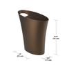 Umbra Skinny Sleek & Stylish Bathroom Trash Can, Small Garbage Can, Wastebasket for Narrow Spaces at Home or Office, 2 Gallon Capacity, Bronze view 2