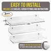Pretty Display Wall Mounted Spice Rack Shelves [3-Pack] - Clear Acrylic 15" Spice Shelves with Open Shelf Ends view 2