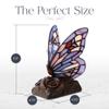 OneWorld Memorials Tiffany Style Butterfly Lamp, Butterfly Stained Glass Lamp, Memorial Keepsake for Loved Ones - Extra Small - Purple Cremation Keepsake Urn for Ashes view 2