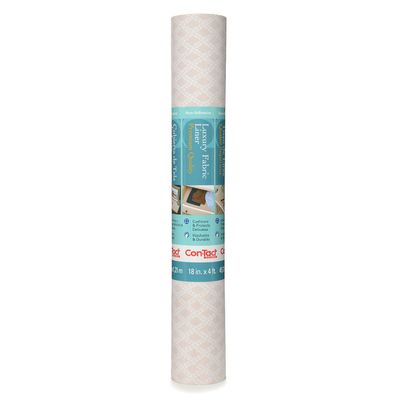Con-Tact Brand Luxury Fabric Liners, Non-Adhesive Drawer and Shelf Liner, Multi-Functional Protective Liner, 18" x 4', Savoire Pale Gray, Pack of 1 Roll