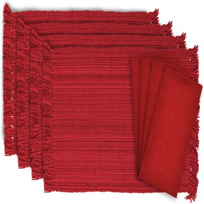 DII Variegated Tabletop Collection, Dining Set, Tango Red, 8 Piece