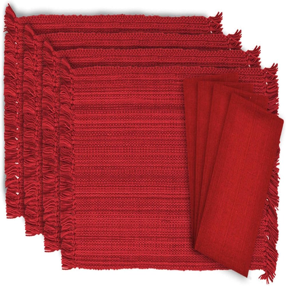 DII Variegated Tabletop Collection, Dining Set, Tango Red, 8 Piece