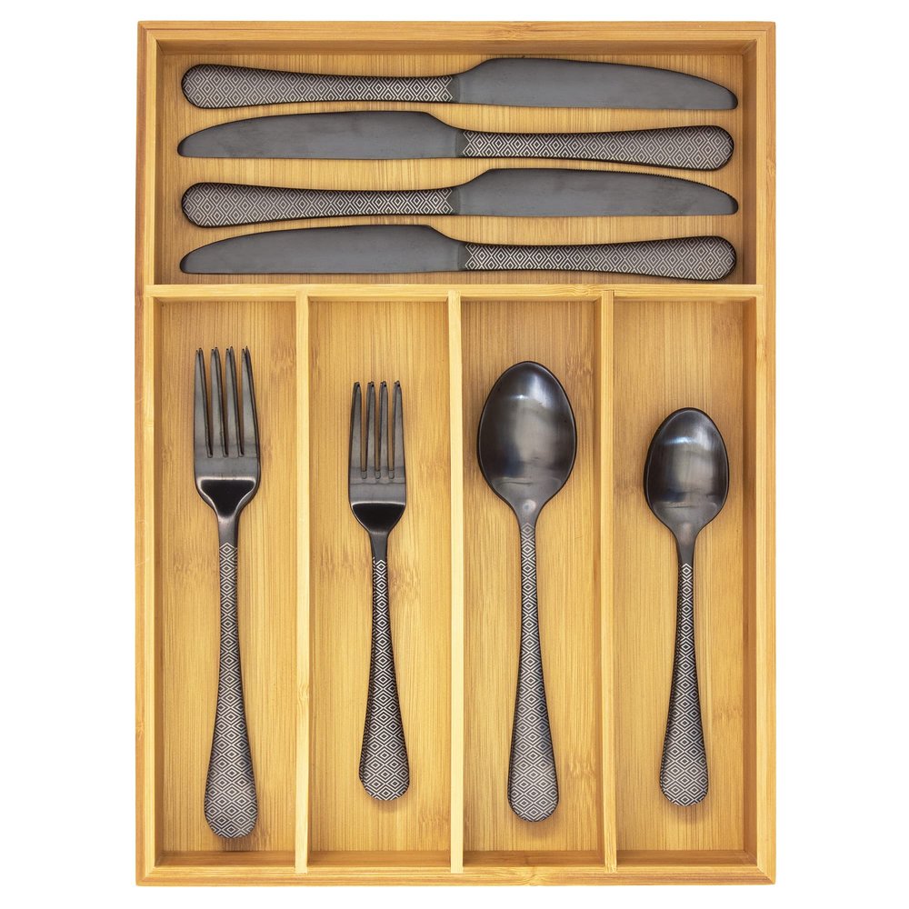 Totally Bamboo Flatware and Utensil Drawer Organizer
