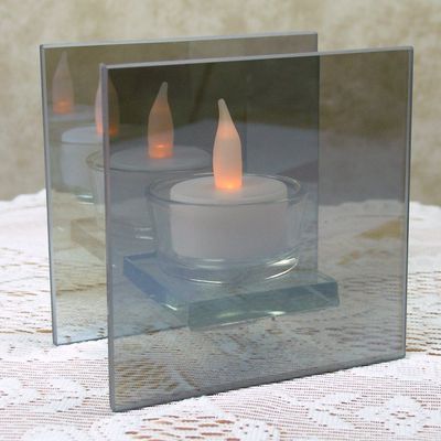 Decorative Candle Holders - Infinity Tea Light Candleholder - Mirrored Glass Holder - Candlelight Gives The Illusion of Infinity - Measures 4" H x 4" W x 2.5" D