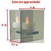 Decorative Candle Holders - Infinity Tea Light Candleholder - Mirrored Glass Holder - Candlelight Gives The Illusion of Infinity - Measures 4" H x 4" W x 2.5" D view 2