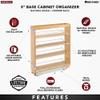 Rev-A-Shelf 5" Pullout Kitchen Cabinet Storage Organizer Slide Out Pantry Spice Rack with Adjustable Shelves for 5.5" W Cabinet Opening, 448-BC-5C view 3