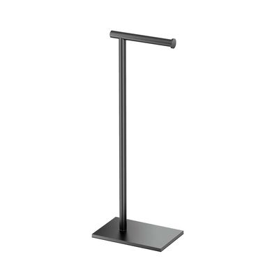 Gatco 1431MX Modern Square Base Toilet Paper Holder Stand, Matte Black, 22.25" H