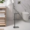 Gatco 1431MX Modern Square Base Toilet Paper Holder Stand, Matte Black, 22.25" H view 4