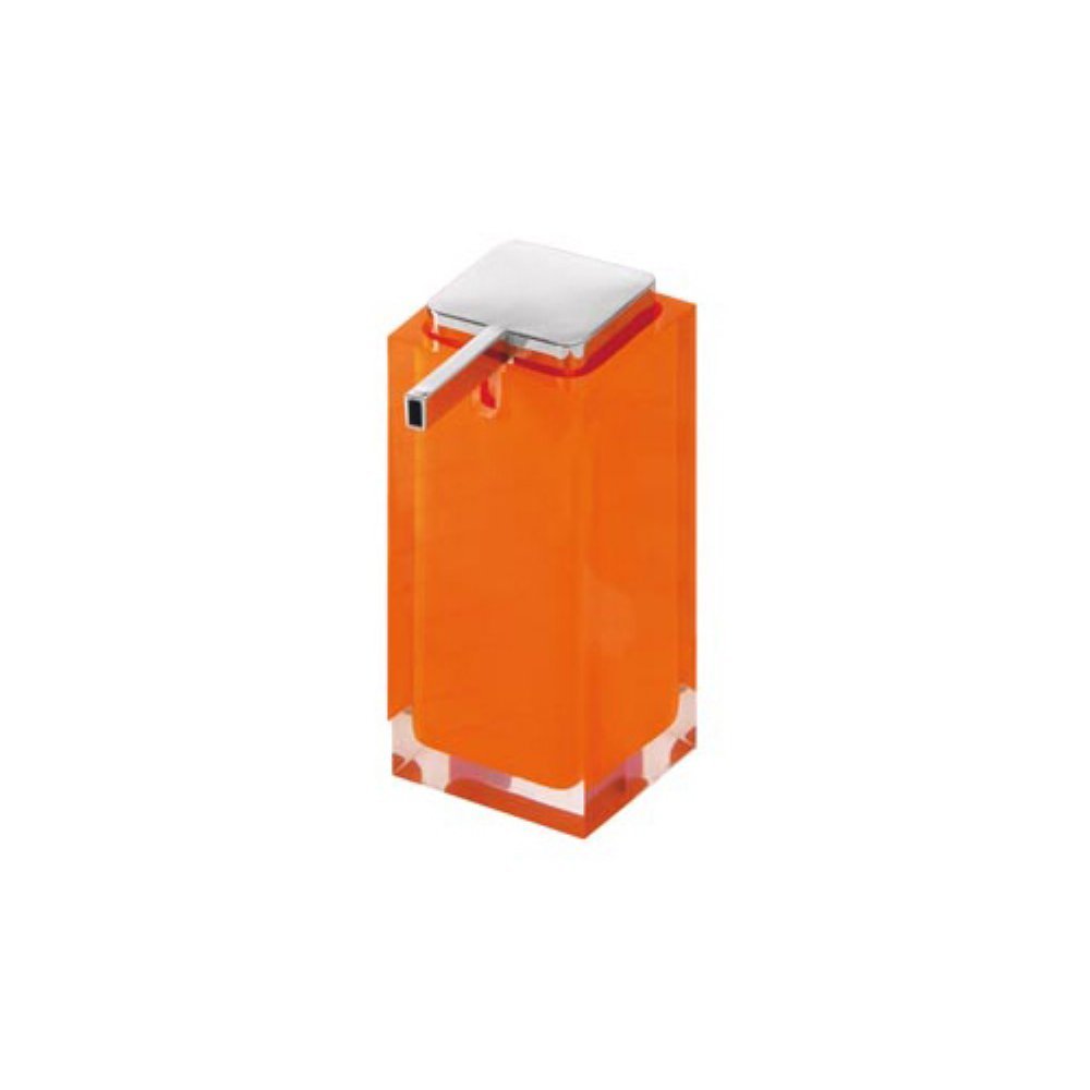 Gedy Rainbow Square Countertop Soap Dispenser, Orange