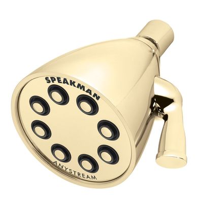 Speakman S-2251-PB Signature Icon Anystream High Pressure Adjustable Solid Brass Shower Head, Polished Brass