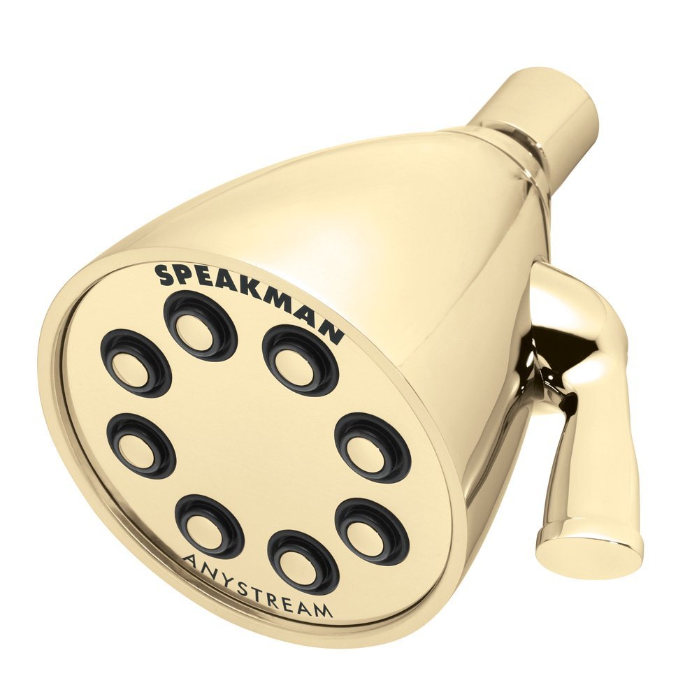 Speakman S-2251-PB Signature Icon Anystream High Pressure Adjustable Solid Brass Shower Head, Polished Brass