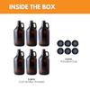 FastRack 1/2 Gallon Amber Growlers (Case of 6), 64oz, Brown with 6 Polyseal Caps view 2