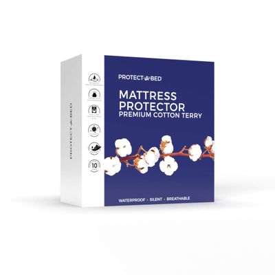 Protect-A-Bed, Premium Cotton-Terry Mattress Protector, Waterproof, 5-sided, Queen