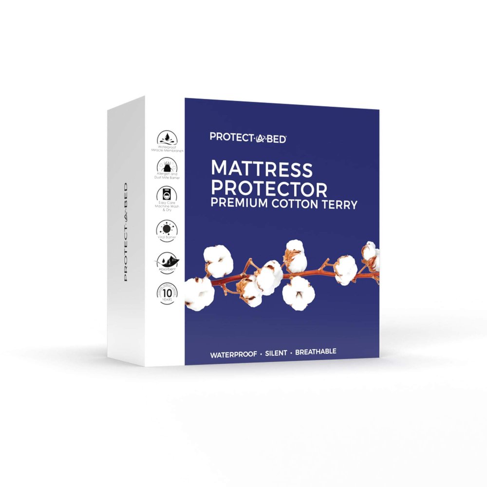 Protect-A-Bed, Premium Cotton-Terry Mattress Protector, Waterproof, 5-sided, Queen